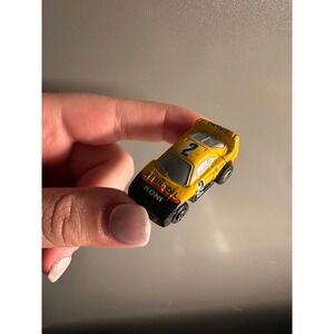 Small Micro Machine Race Car F-40 Yellow & Black # 2 (Snap Back) A Pull Back Toy